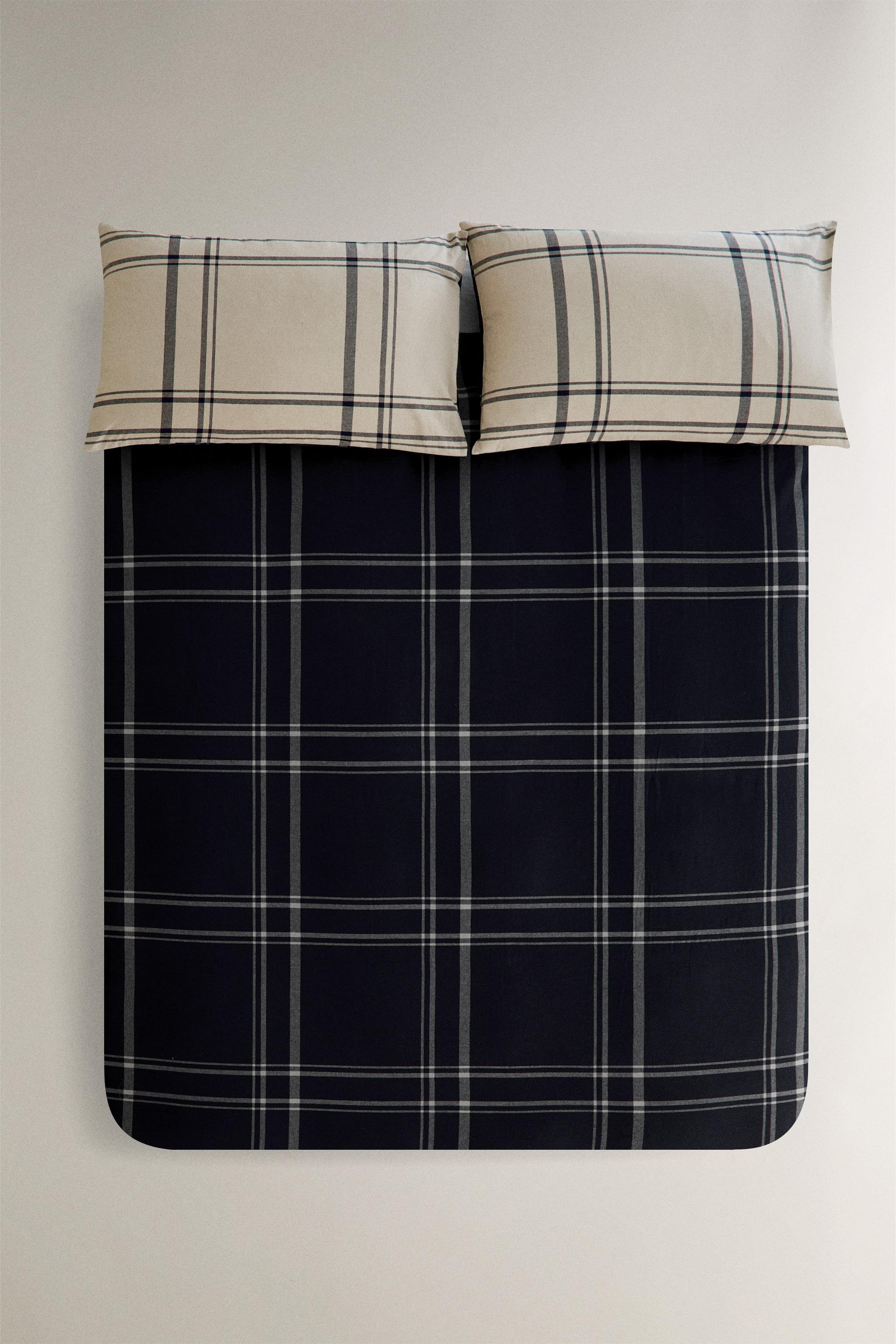 REVERSIBLE CHECK DUVET COVER